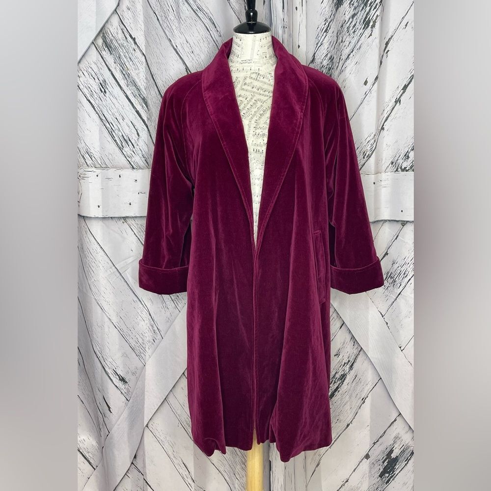 Vintage Dumas Velveteen Opera Coat Burgundy S/M